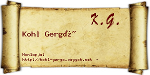 Kohl Gergő névjegykártya