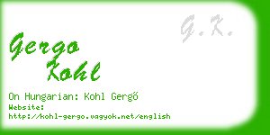 gergo kohl business card